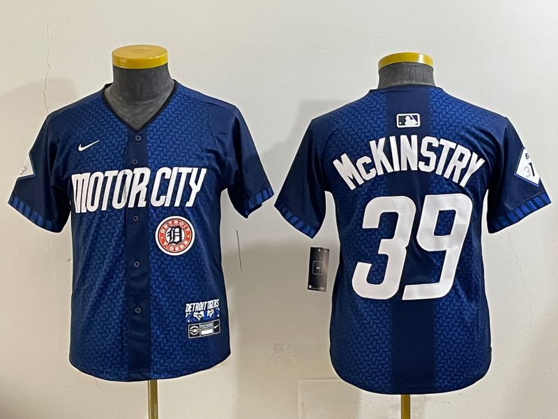 Youth 2025 Detroit Tigers #39 Mckinstry Blue City Edition Nike MLB Jersey style 6->women mlb jersey->Women Jersey